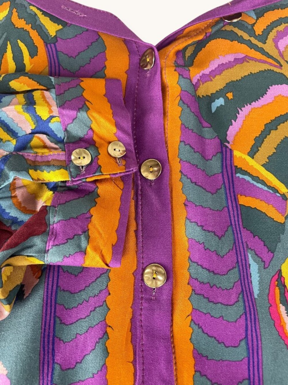 Haute Hippie Top NWOT Monstera Print 3X Boho - Picture 5 of 10